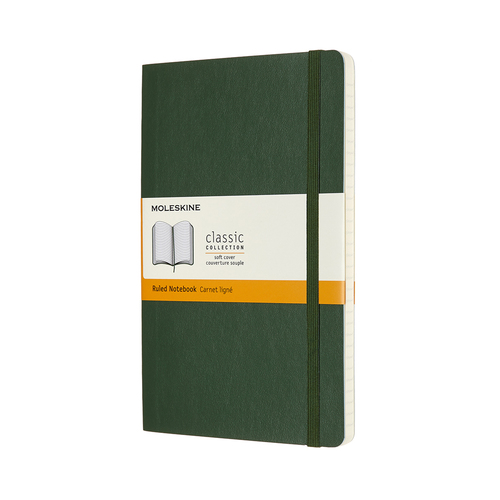 Moleskine Classic Notebook Large - Myrtle Green, Ruled, Soft Cover