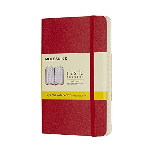 Moleskine Classic Notebook Pocket - Red, Squared, Soft Cover