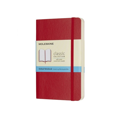 Moleskine Classic Soft Cover Pocket Notebook Dotted Red