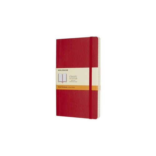 Moleskine Classic Soft Cover Notebook, Large, Ruled, Scarlet Red