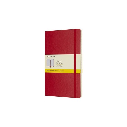 Moleskine Classic Notebook Large - Scarlet Red, Squared, Soft Cover