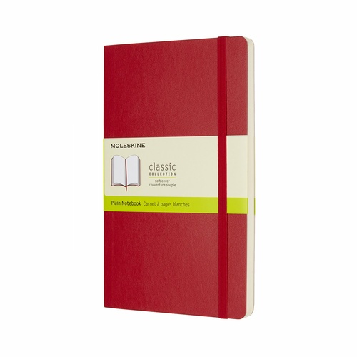 Moleskine Classic Soft Cover, Plain, Large, Notebook -Red