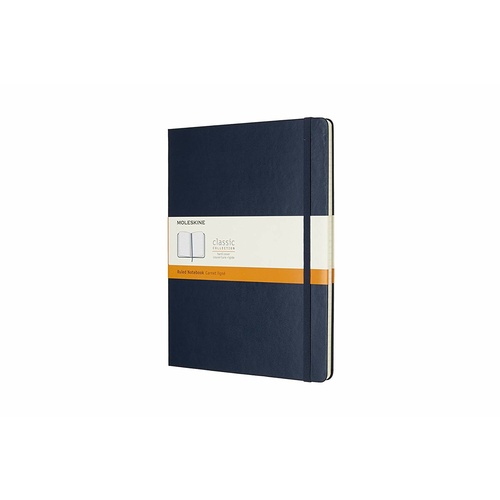 Moleskine Classic Notebook, Extra Large 19x25cm Ruled, Sapphire Blue, Hard Cover