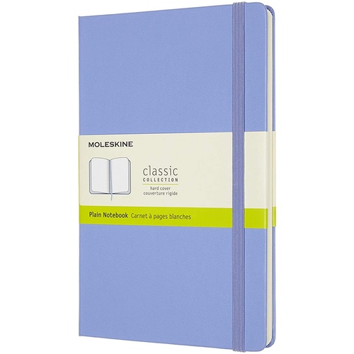 Moleskine Classic Notebook Large - Hydrangea Blue, Large, Plain, Hard Cover