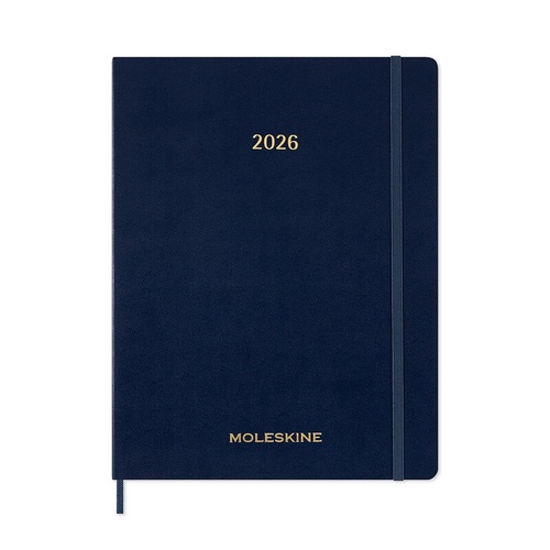 2026 Diary Moleskine Essential Extra Extra Large Weekly Vertical Soft Cover Sapphire Blue M-DSESNB2012WN7Y26