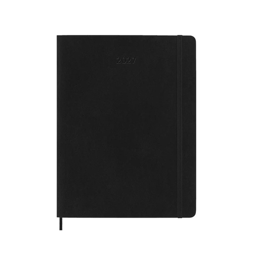 2027 Diary Moleskine Extra Large Monthly Notebook Black Soft Cover, M-DSB12MN4Y27