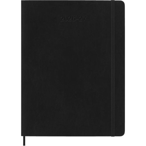 2026-2027 18-Month Diary Moleskine Extra Large Weekly Notebook Planner Softcover Black, M-DSB18WN4Y27