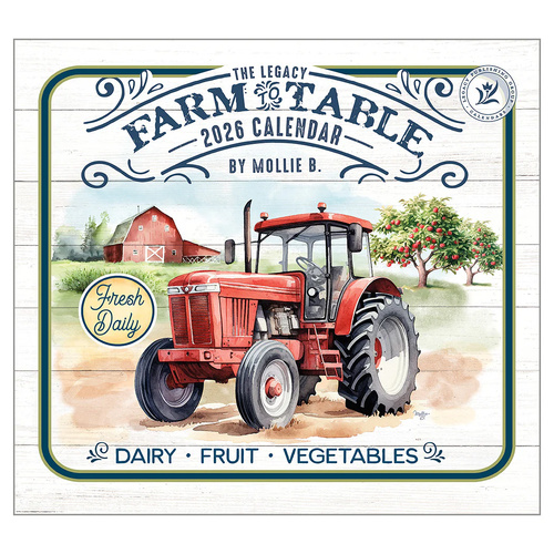 2026 Calendar The Legacy Farm To Table by Mollie B., Horizontal Wall WCA101018