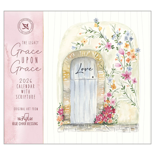 2026 Calendar The Legacy Grace Upon Grace with Scripture by Blue Chair Blessing, Horizontal Wall WCA103397