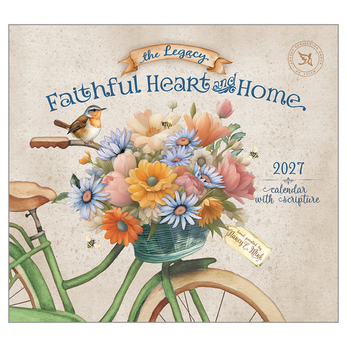 2027 Calendar The Legacy Faithful Heart & Home with Scripture Horizontal Wall WCA113577