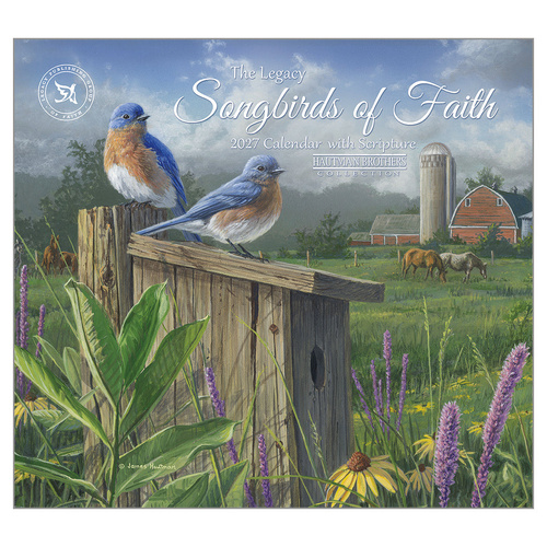 2027 Calendar The Legacy Songbirds of Faith with Scripture Horizontal Wall WCA114594
