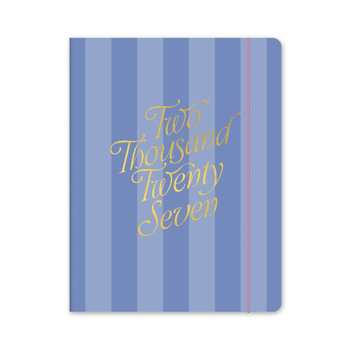 2027 17-Month Planner Orange Circle Just Right 191x248mm Month to View Cabana Stripes, 27322