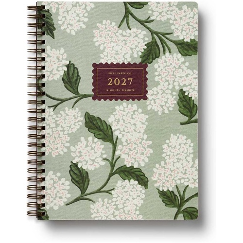 2027 Diary Rifle Paper Co. Sage Hydrangea Monthly/Weekly Softcover, PLC012