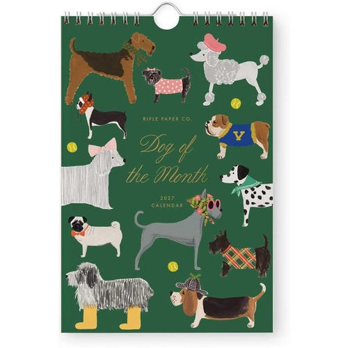 2027 Calendar Rifle Paper Co. Dog of the Month Mini Vertical Wall, CAL108