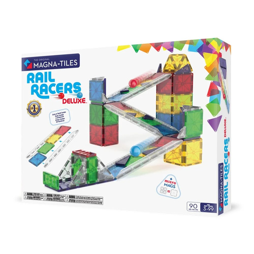 MAGNA-TILES Construction Set Rail Racers Deluxe 90 Piece, MT251090RR