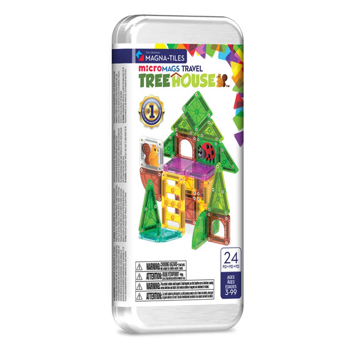 MAGNA-TILES microMAGS Construction Set Tree House Travel Set 24 Piece, MT264024TH