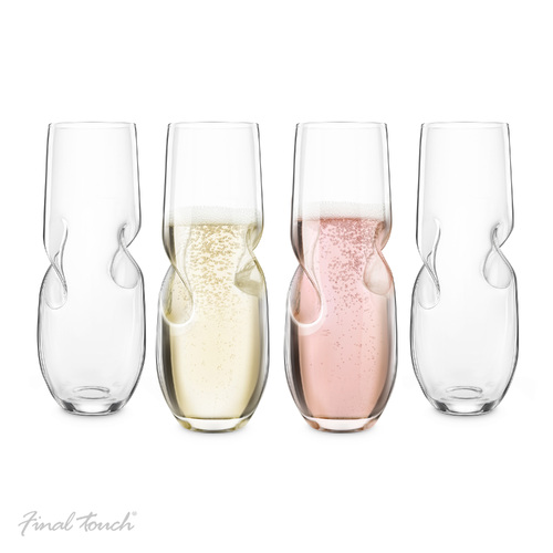 Final Touch Conundrum Bubbles Glasses Set of 4 GG5006, Celebrations