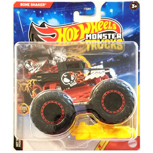 Hot Wheels Monster Trucks with Crushed Car - Bone Shaker