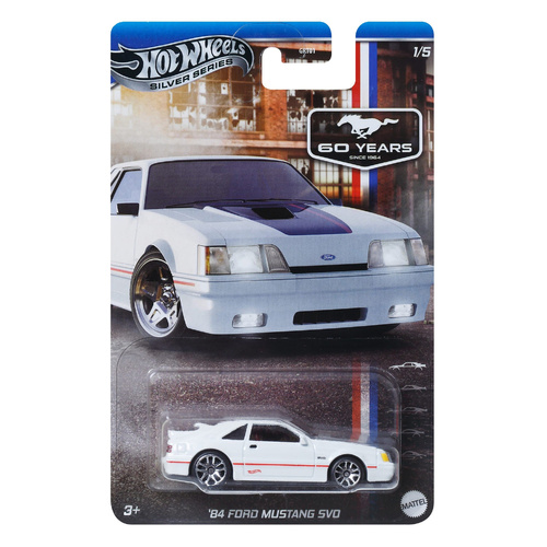Hot Wheels Silver Series Ford Mustang 60 Years Diecast Car 1:64 - '84 Ford Mustang SVO