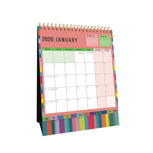 2026 Calendar Collins Edge Rainbow Desktop EDDC