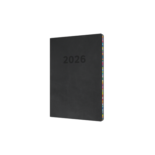 2026 Diary Collins Edge Rainbow A5 Week to View Charcoal ED153.U96