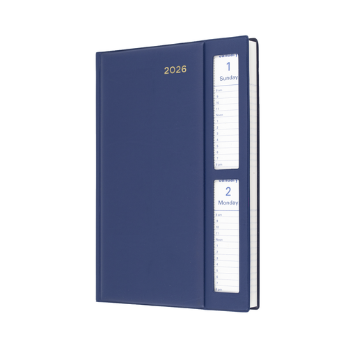 2026 Diary Collins Belmont A5 2 Days to a Page Windowfaced Navy 287W.V59