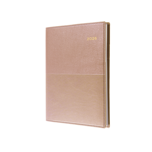 2026 Diary Collins Vanessa A4 Day to Page Rose Gold 145.V49