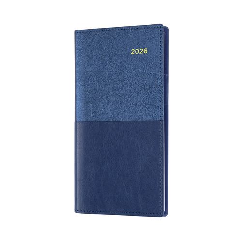2026 Diary Collins Vanessa Pocket Slim B6/7 Week to View Landscape Blue 375.V59