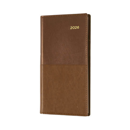 2026 Diary Collins Vanessa Pocket Slim B6/7 Week to View Landscape Tan 375.V90