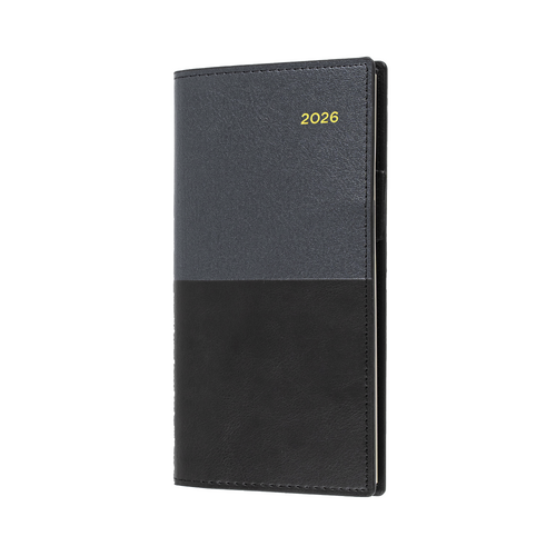 2026 Diary Collins Vanessa Pocket Slim B6/7 Week to View Landscape Black 375.V99