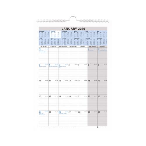 2026 Calendar Debden A4 Wiro Wall CE0011