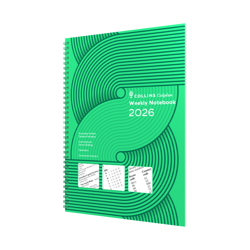 2026 Diary Collins Colplan Weekly Notebook A4 Week to View with Notes (Right) Green 62.P52