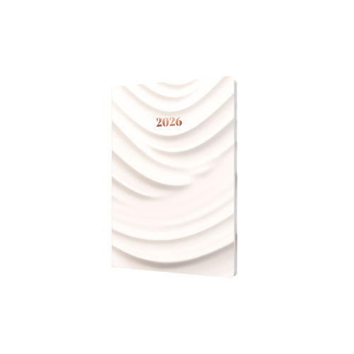 2026 Diary Collins Dimensional Surfaces A5 Week to View Recycled White Striped E-DS153.ST