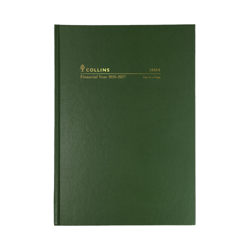 Collins 2026-2027 Financial Year Diary A4 Day to Page Green 14M4.P40