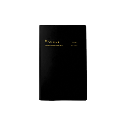 Collins 2026-2027 Financial Year Diary B7R Week to View Black 35M7.P99