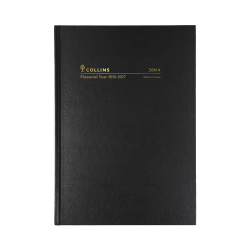 Collins 2026-2027 Financial Year Diary A5 Week to View Black 38M4.P99