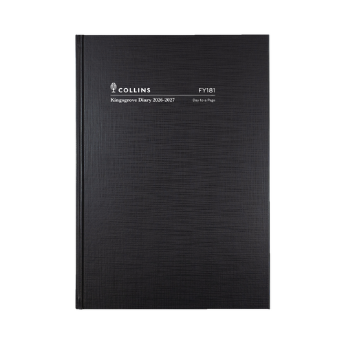 Collins Kingsgrove 2026-2027 Financial Year Diary A5 Day to Page Black FY181.P99