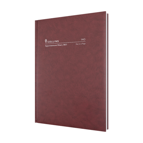 Collins Appointment 2027 Diary A4 Day to Page Burgundy Early Edition 140.P78