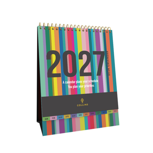 2027 Calendar Collins Edge Rainbow 17.5x22cm Desktop EDDC