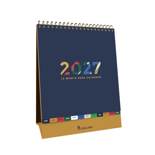 2027 Calendar Collins Edge Mira 17.5x22cm Desktop EDMRDC