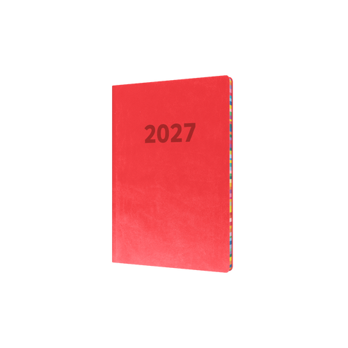 2027 Diary Collins Edge Rainbow A5 Week to View Red, ED153.U15