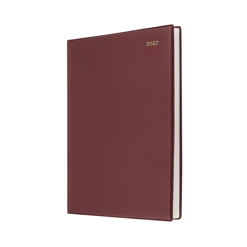 2027 Diary Collins Belmont Desk A4 Day to Page Burgundy, 147.V78