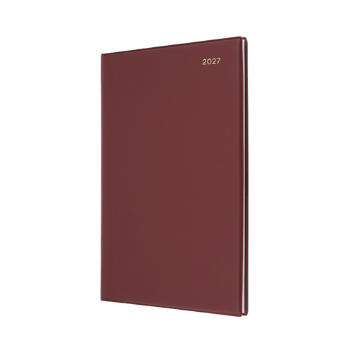 2027 Diary Collins Belmont Desk A4 Week to View Burgundy, 347.V78