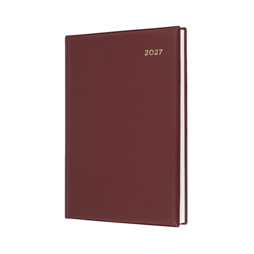 2027 Diary Collins Belmont Desk A5 Day to Page Burgundy, 187.V78