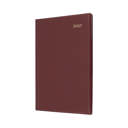 2027 Diary Collins Belmont Desk A5 Week to View Burgundy, 387.V78