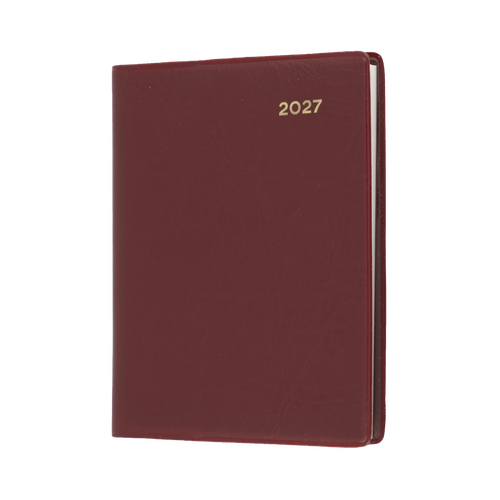 2027 Diary Collins Belmont Pocket A7 Week to View with Pencil Burgundy, 337P.V78