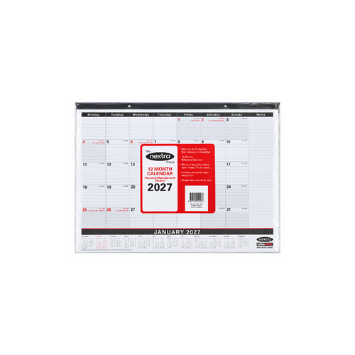 2027 Tabletop Planner Nextra 56x43cm Month to View White, NX3901.C59