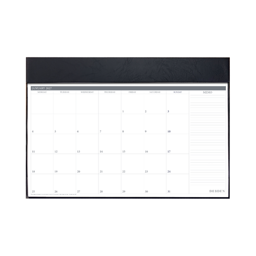 2027 Tabletop Planner Debden 54x38cm Month to View with PVC Enclosure Black, 3902.V99