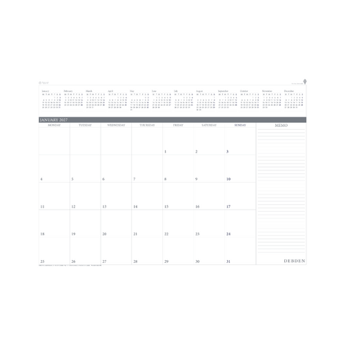 2027 Tabletop Planner Refill Debden A2 Month to View, 3902.CRF