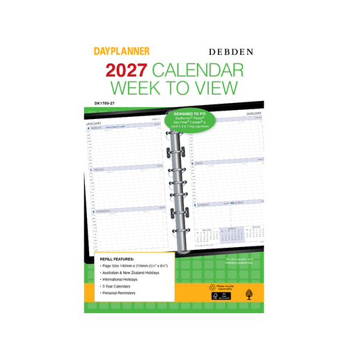 2027 Refill Debden DayPlanner Desk Week to View, DK1700